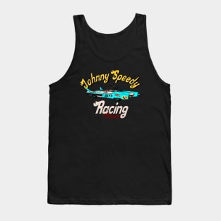 johnny Speedy futuristic racing team Distressed Tank Top